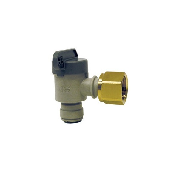 JG Válvula de corte en codo 3/8" - 1/2 Rosca latón BSP (PISVBTC1214)