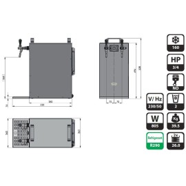Lindr KONTAKT 155 NEW con grifos inox Lindr KONTAKT 155 NEW con grifos inox