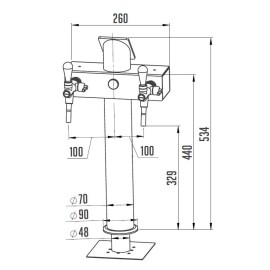 Columna Lindr "T" con 2 grifos y portalogos Columna Lindr "T" con 2 grifos y portalogos