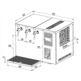 Lindr AS - 110 INOX Tropical con banco de hielo con 3 grifos Lindr AS - 110 INOX Tropical con banco de hielo con 3 grifos