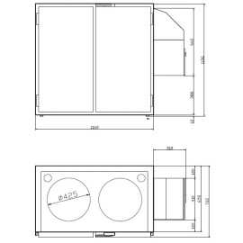 Enfriador de barriles de acero galvanizado - 2 barriles de 50l Enfriador de barriles de acero galvanizado - 2 barriles de 50l