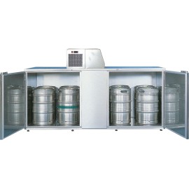 Enfriador de barriles de acero galvanizado - 10 barriles de 50l