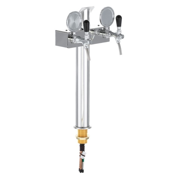 Columna Lindr "T" con 2 grifos de acero inoxidable + portalogos Columna Lindr "T" con 2 grifos de acero inoxidable + portalogos