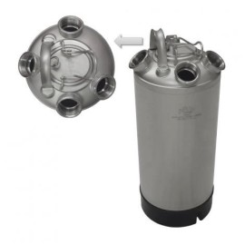 Barril de limpieza inox 18L - 4 bocas sin espadines