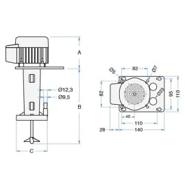 Bomba agitador Saber ST/C (18m) para Lindr AS-160, AS-200, CWP 300
