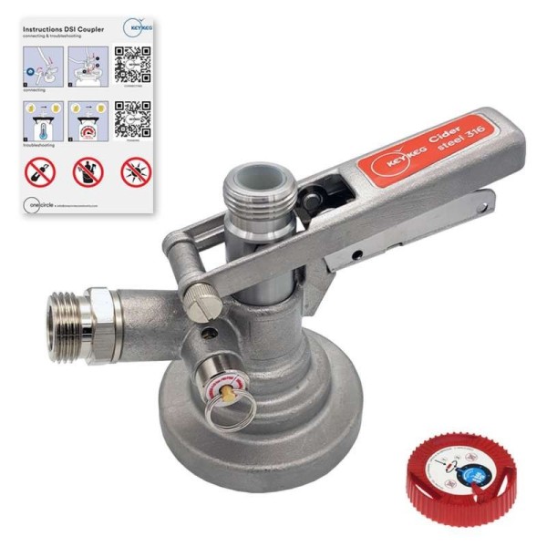 Cabezal KeyKeg 1/2" DSI - acero inoxidable 316 para vino y sídra Cabezal KeyKeg 1/2" DSI - acero inoxidable 316 para vino y sídra