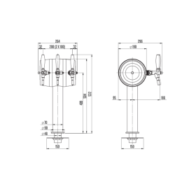 Columna Lindr Soudek con 2 grifos inox.