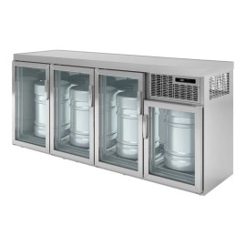 Enfriador de barriles con puertas de cristal para 5 barriles de 30l ø40cm - Efficold EB-504 IPC C/ILU