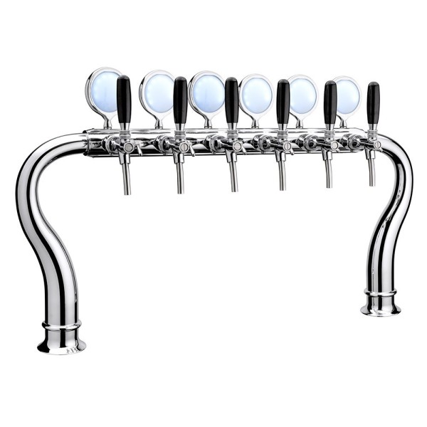 Columna Cuello de Cisne con luz LED - 6 salidas sin grifo Columna Cuello de Cisne con luz LED - 6 salidas sin grifo