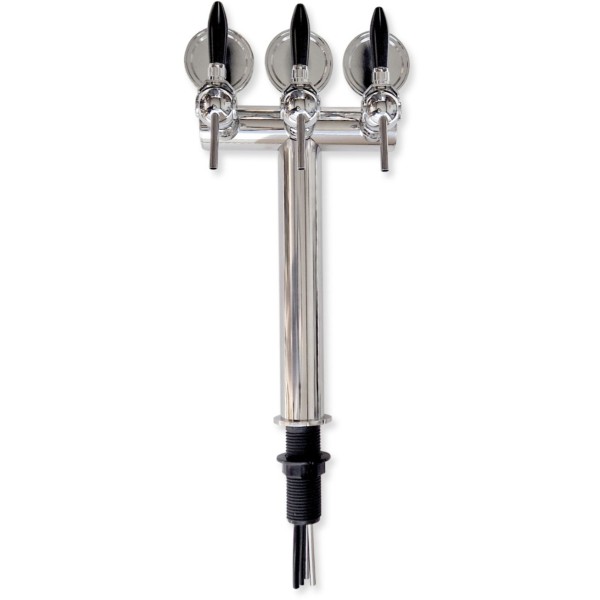 Columna "T" 3 salidas 5/8" con grifos Cosmo y medallones, preinstalada con tubos Columna "T" 3 salidas 5/8" con grifos Cosmo y medallones, preinstalada con tubos