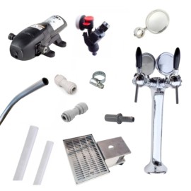 Pack BIB columna con 2 grifos + soporte con bandeja + cabezal BIB Vitop + bomba Bevjet