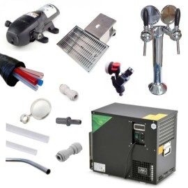 Pack BIB columna con 2 grifos + enfriador AS 40 termostato digital + bomba Bevjet Compact + cabezal BIB Vitop