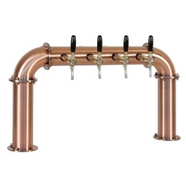 Columna puente tipo marinero, 4 salidas con tubos preinstalados - acabado cobre