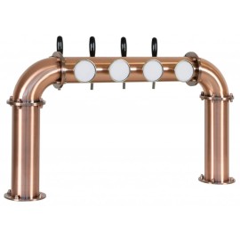 Columna puente tipo marinero, 4 salidas con tubos preinstalados - acabado cobre