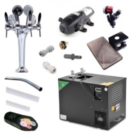 Pack BIB columna con 4 grifos + enfriador AS -110 termostato manual + bombas Bevjet Compact + cabezales BIB Vitop
