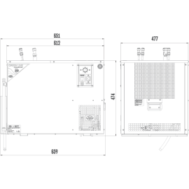 Pack BIB columna con 4 grifos + enfriador AS -110 termostato manual + bombas Bevjet Compact + cabezales BIB Vitop