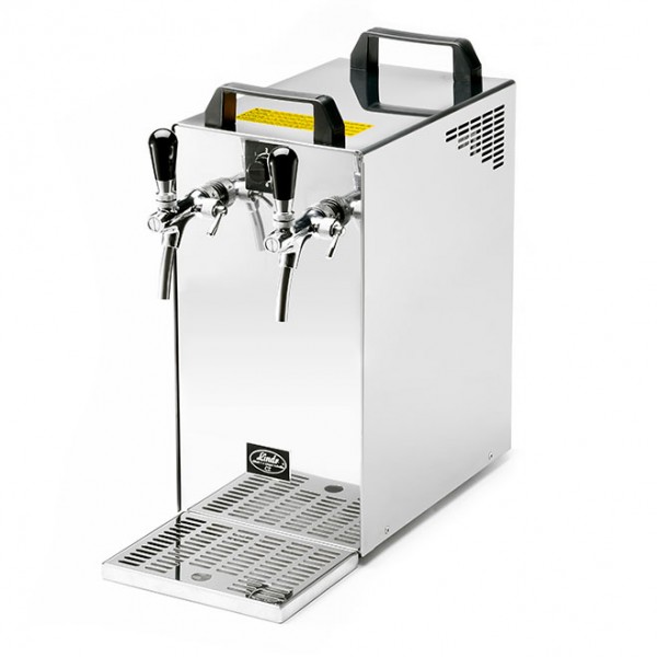 dispensador para cócteles con dos grifos de acero inoxidable